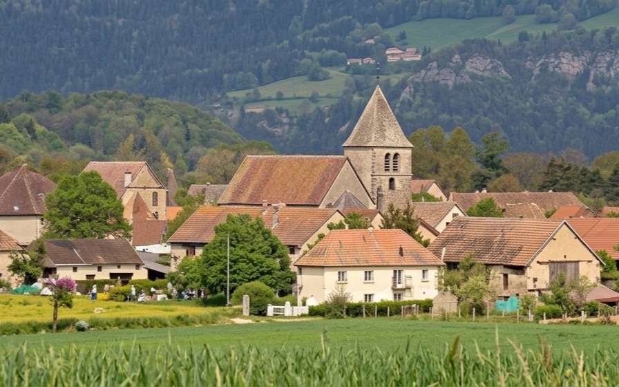 Vue du village de Saint-Jean-d'Hérans